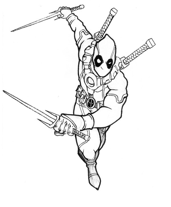 Deadpool 18 For Kids Coloring Page