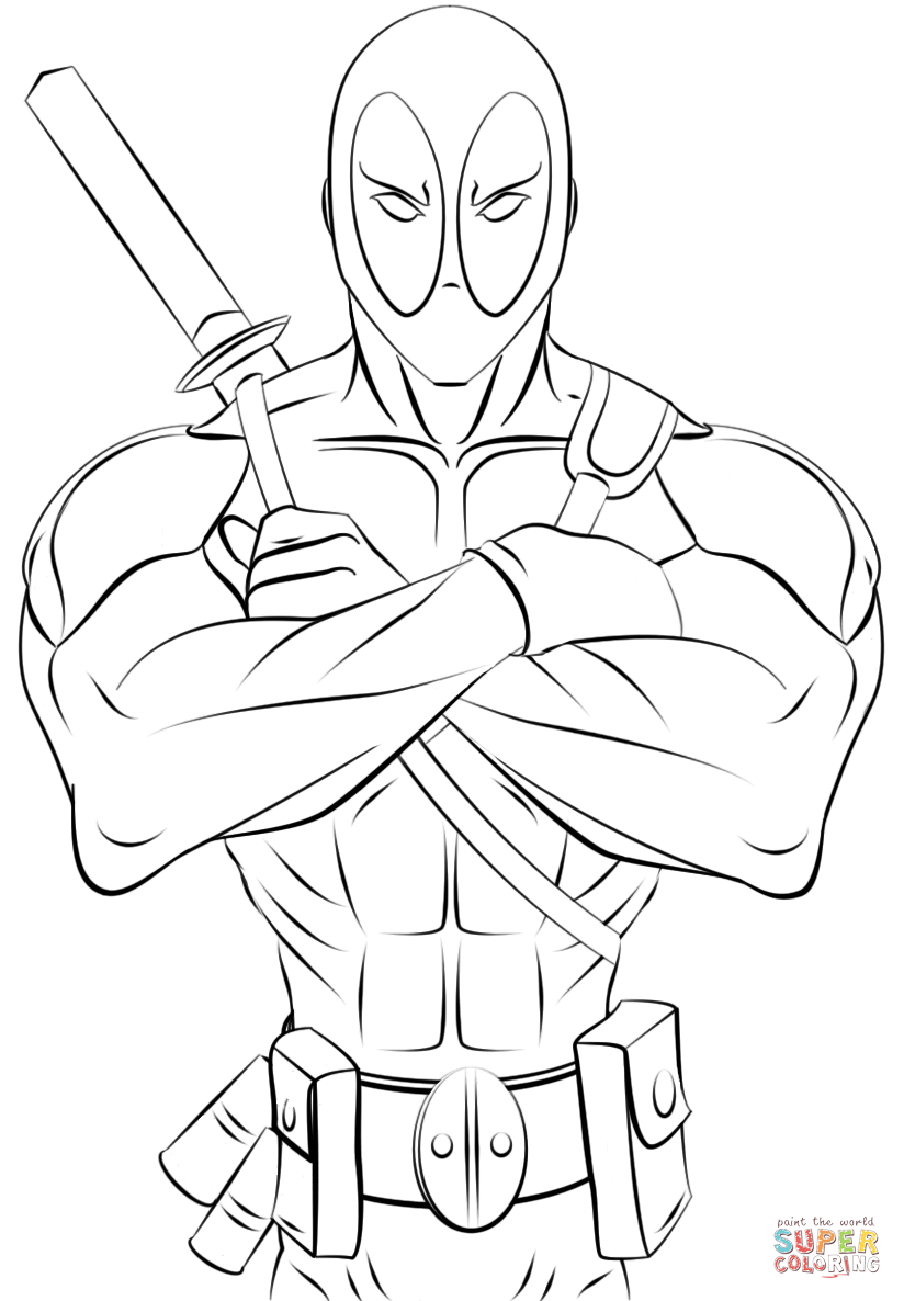 Cool Deadpool 24 Coloring Page