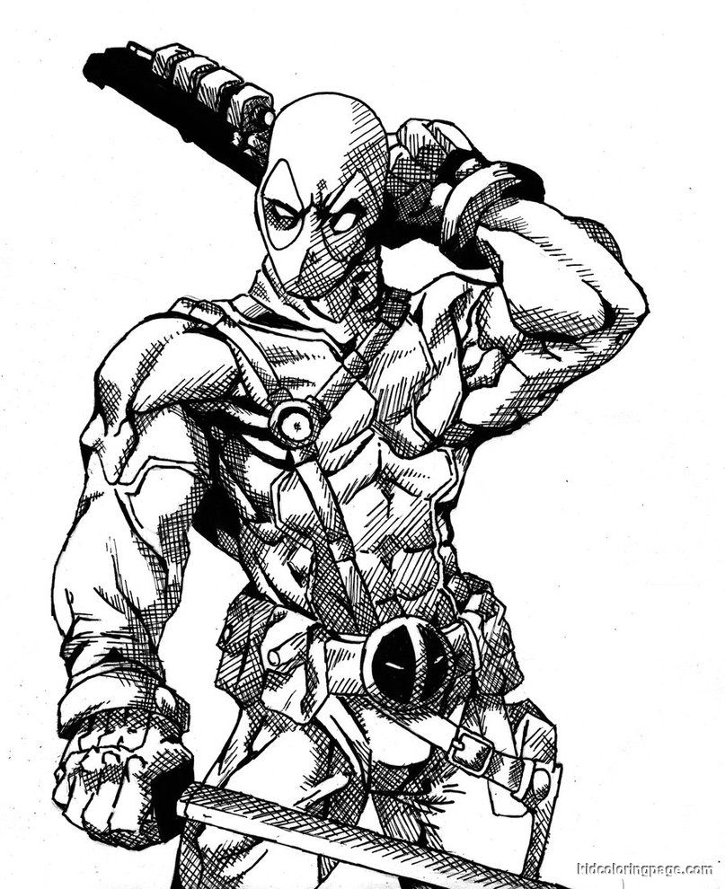 Deadpool 25 Cool Coloring Page