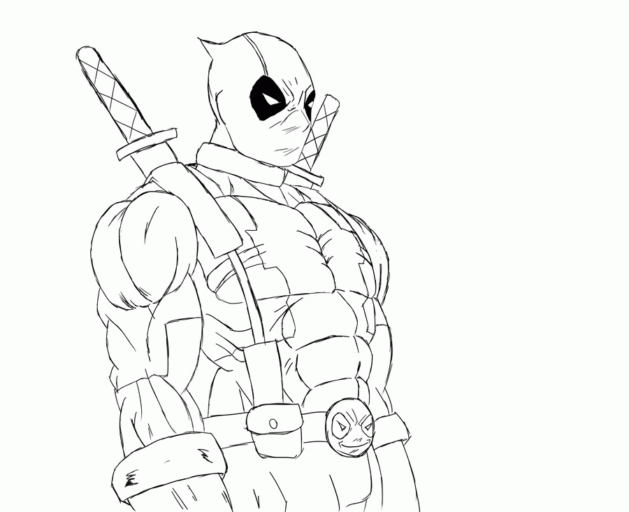 Cool Deadpool 28 Coloring Page