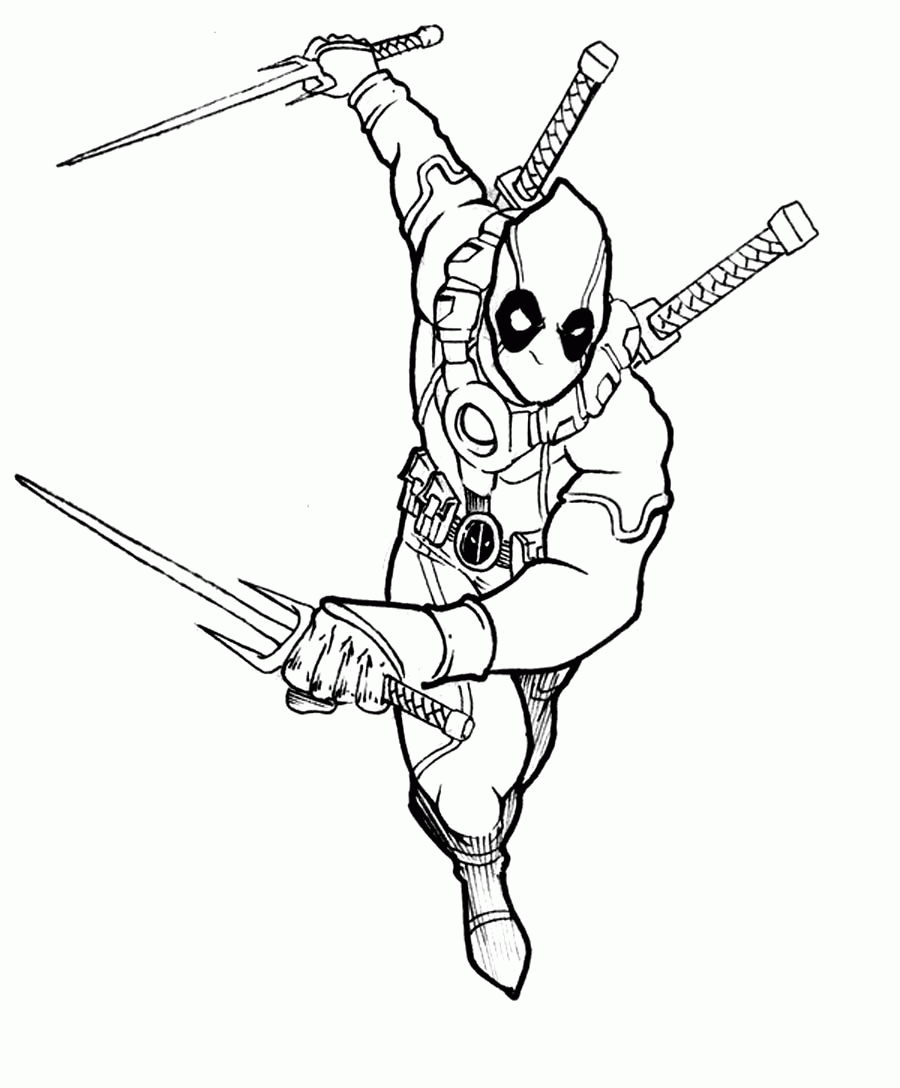 Deadpool 29 Cool Coloring Page