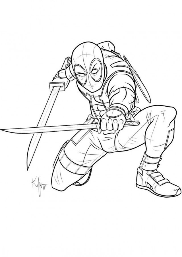Cool Deadpool 8 Coloring Page