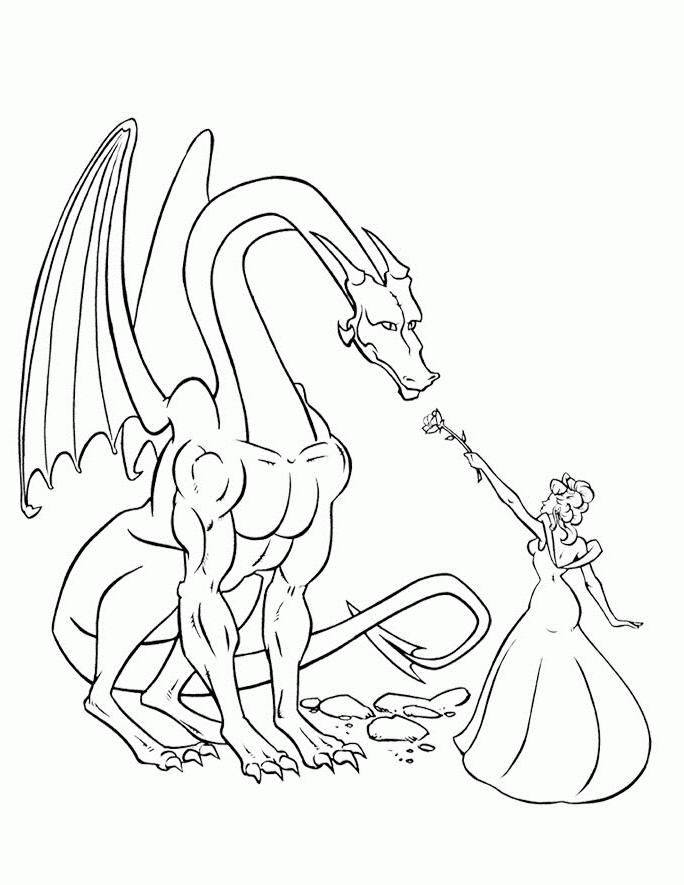 Detailed Dragon 11 For Kids Coloring Page