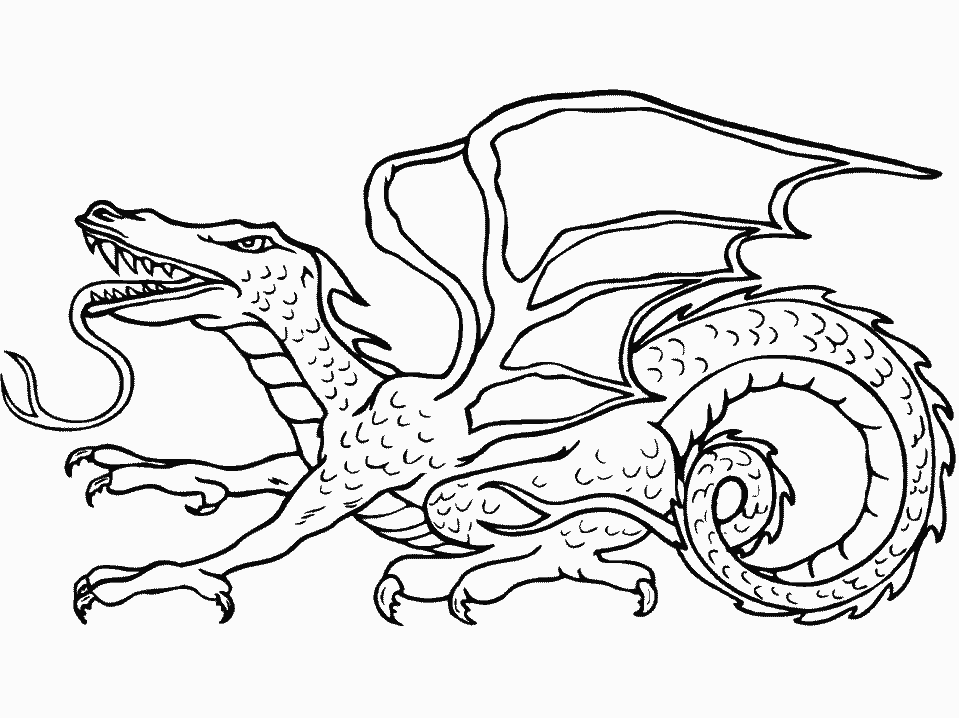 Cool Detailed Dragon 13 Coloring Page