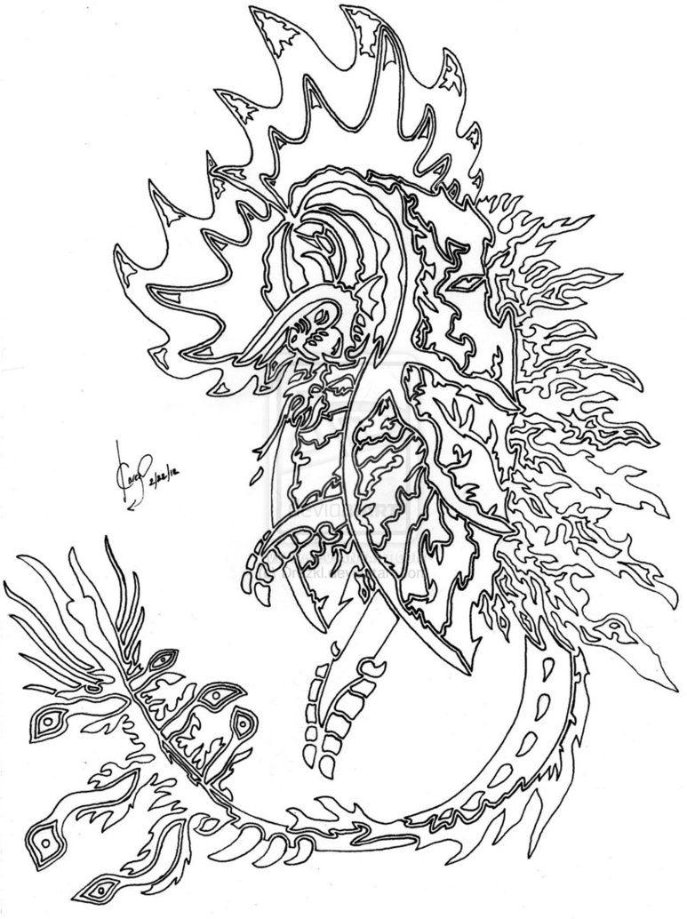 Detailed Dragon 15 For Kids Coloring Page