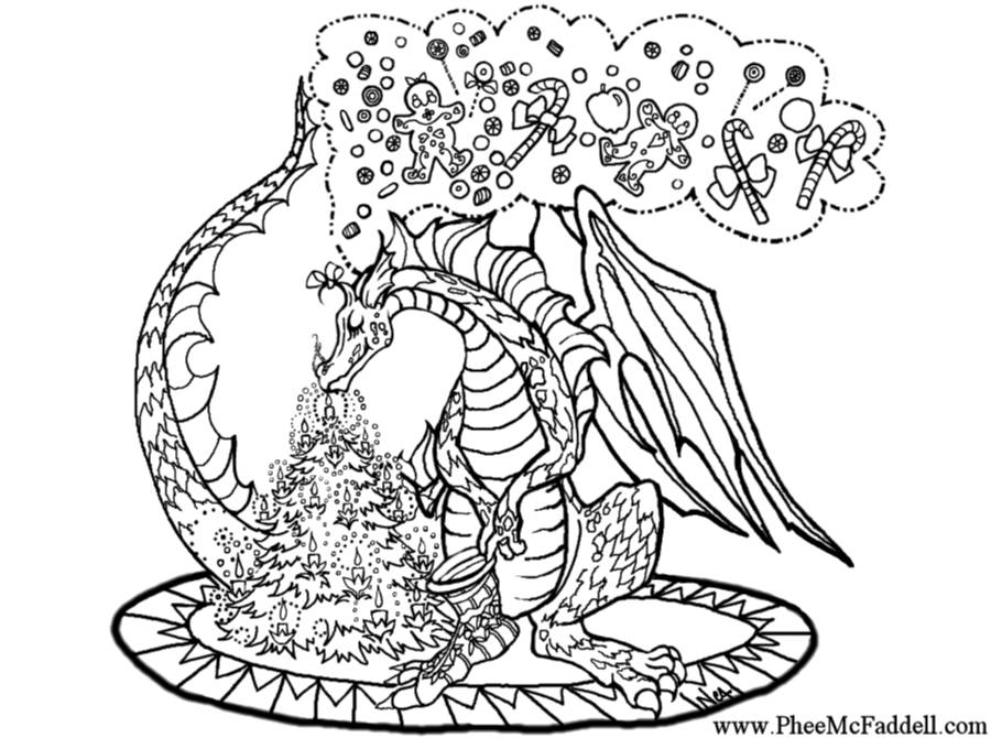 Detailed Dragon 19 For Kids Coloring Page