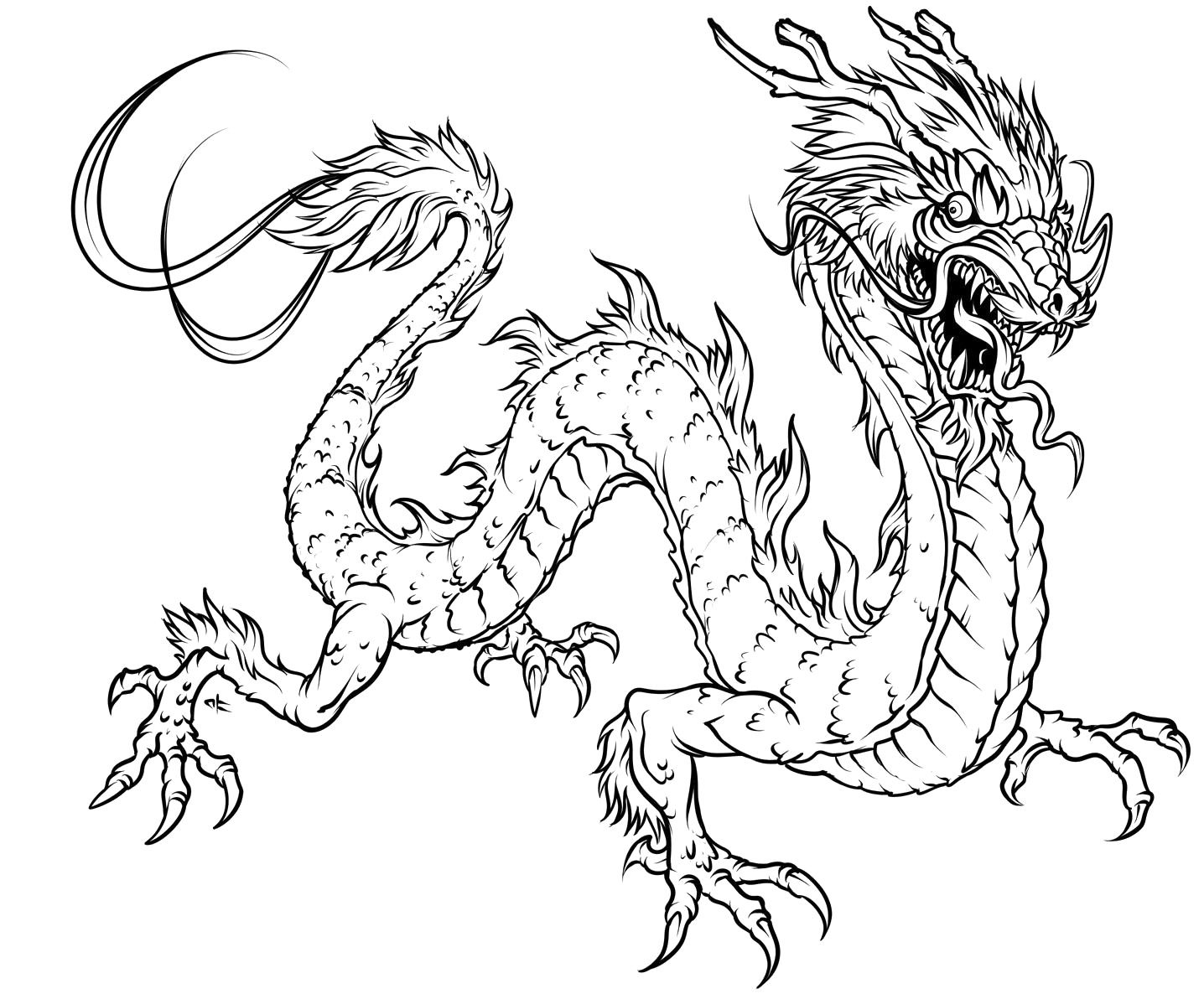 Cool Detailed Dragon 21 Coloring Page