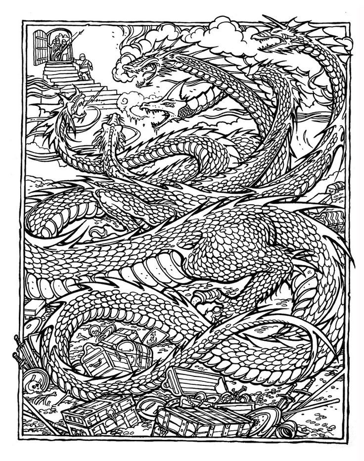 Cool Detailed Dragon 29 Coloring Page