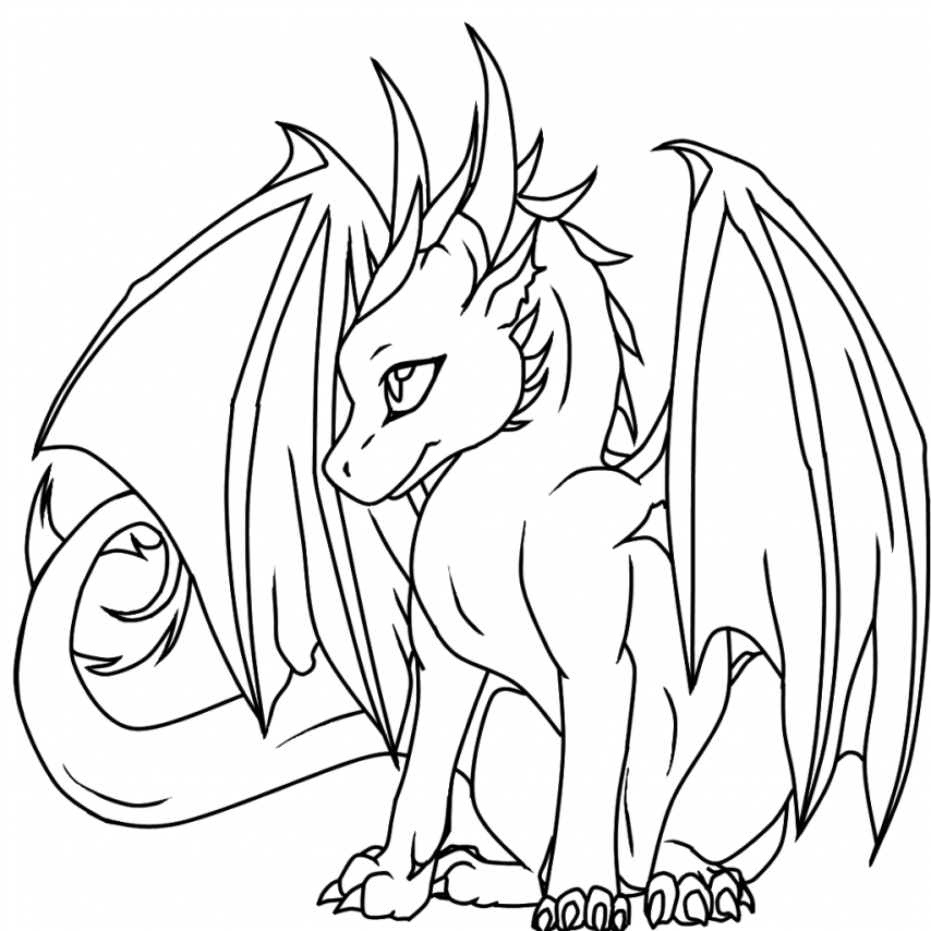 Detailed Dragon 38 Cool Coloring Page