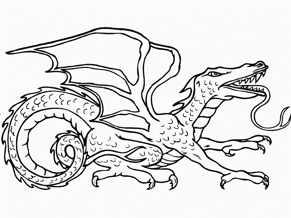 Detailed Dragon 4 Cool Coloring Page