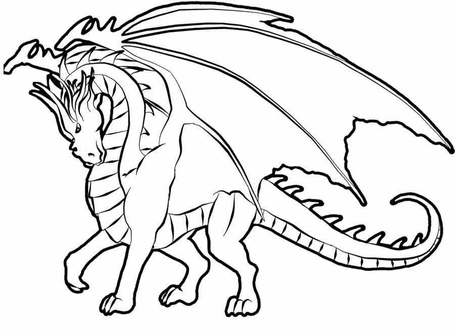 Detailed Dragon 7 For Kids Coloring Page