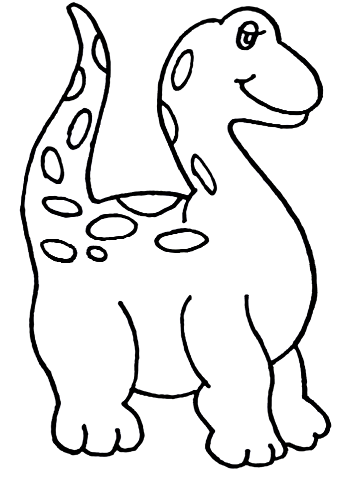 Cool New Cute Dinosaur Coloring Page