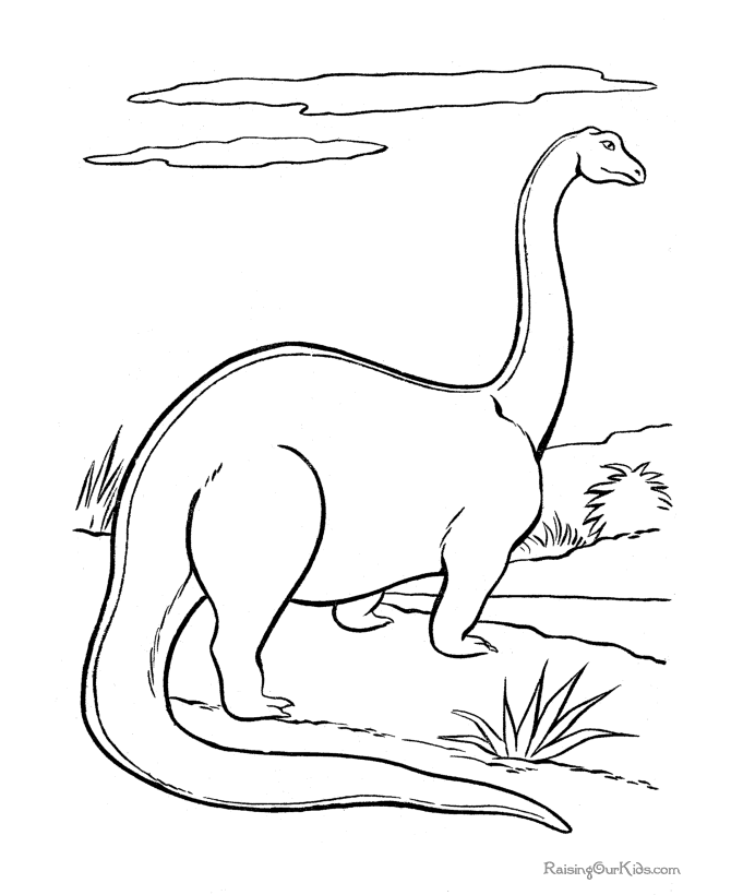 Dinosaur Walks Cool Coloring Page