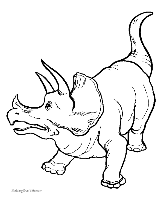 Dinosaur With Two Horns Cool Coloring Page