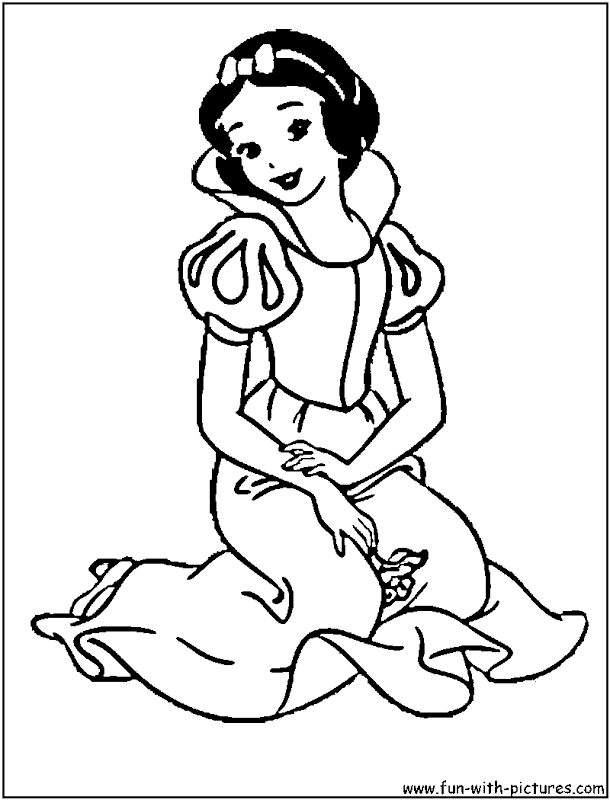 Disney Snow White Resting Cool Coloring Page