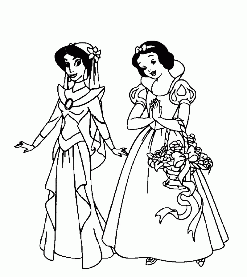 Disney Snow White And Cunning Queen Cool Coloring Page
