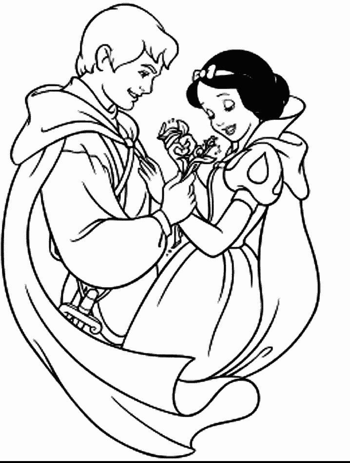 New Disney Snow White And Prince Cool Coloring Page