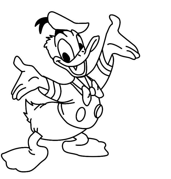 Donald Duck 3 For Kids Coloring Page