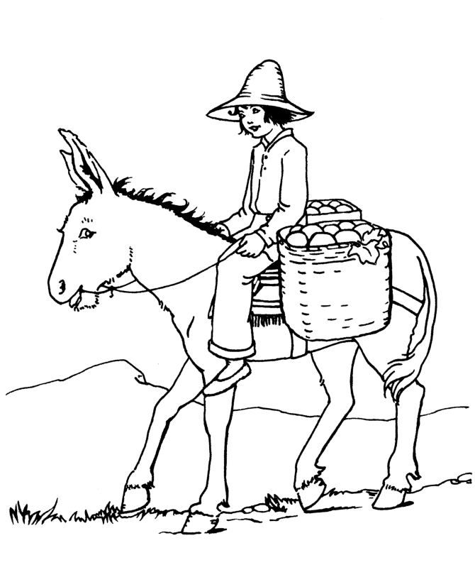 Donkey 9 For Kids Coloring Page