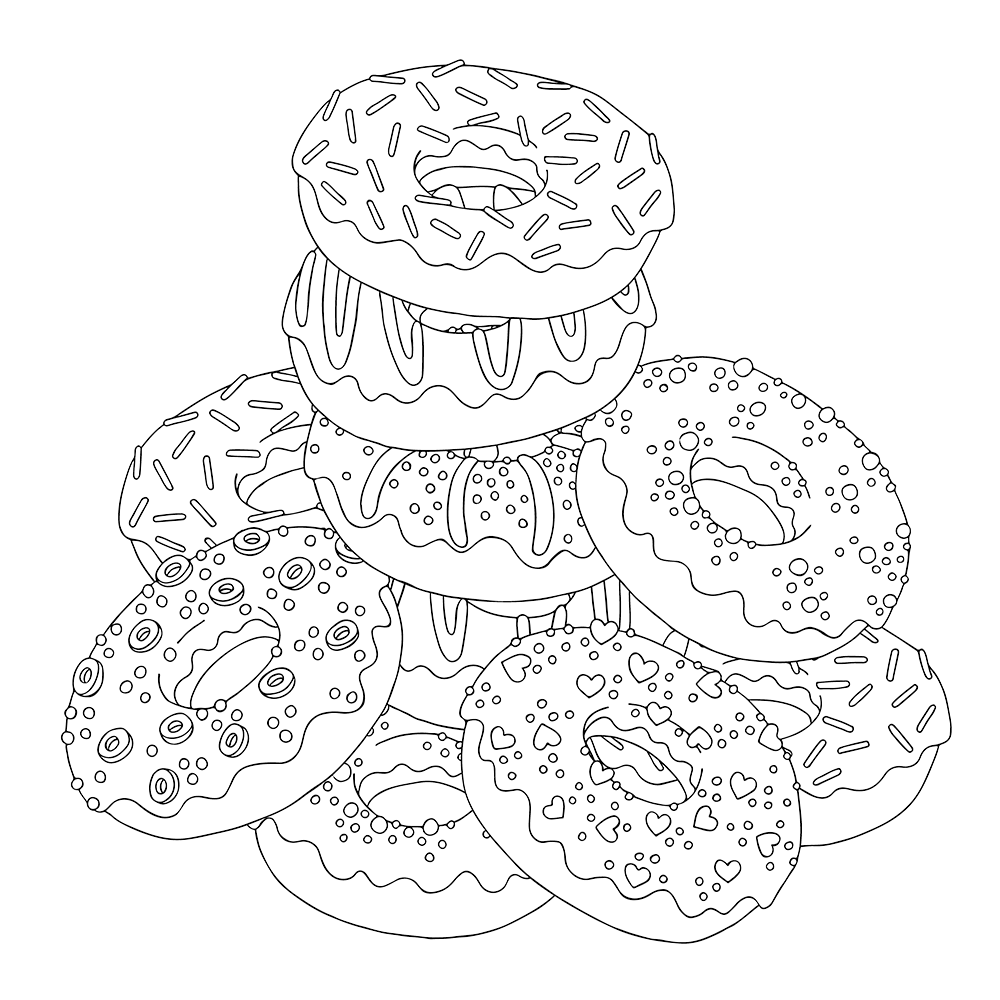 Donut 1 Cool Coloring Page
