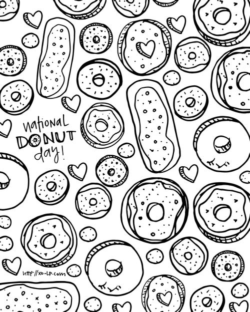 Donut 13 Cool Coloring Page
