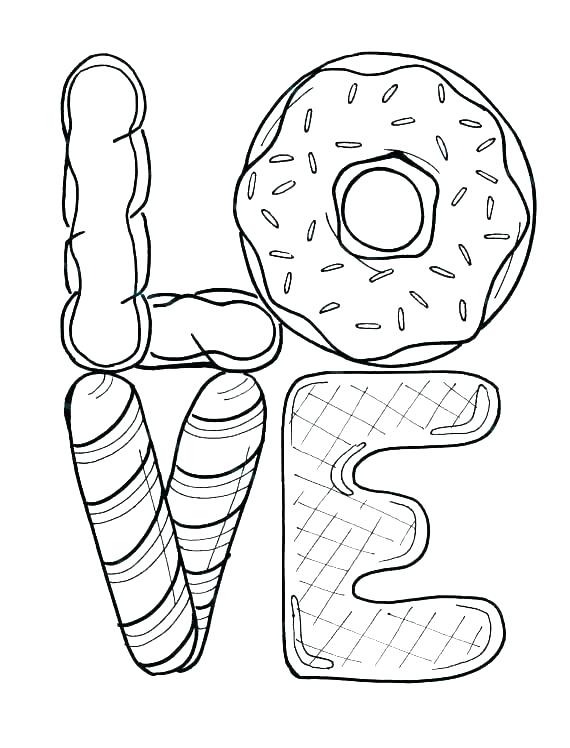 Donut 22 For Kids Coloring Page
