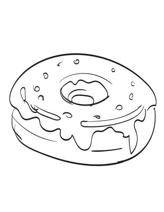 Cool Donut 4 Coloring Page