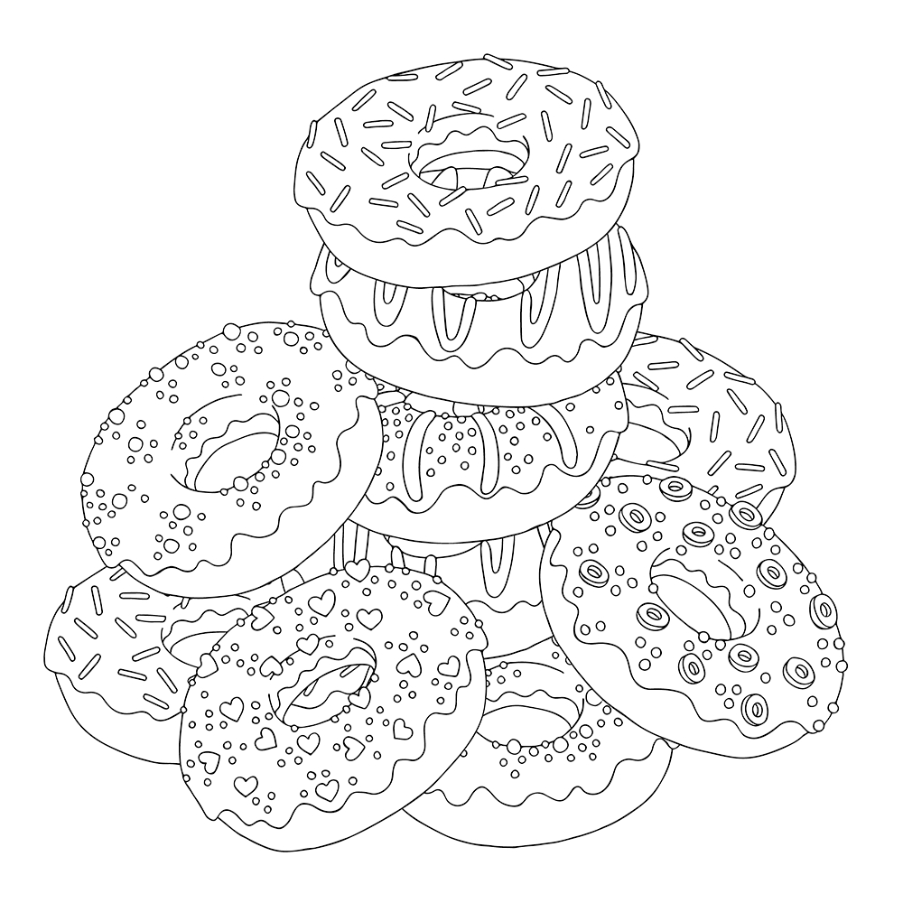 Donut Coloring Pages   Coloring Cool