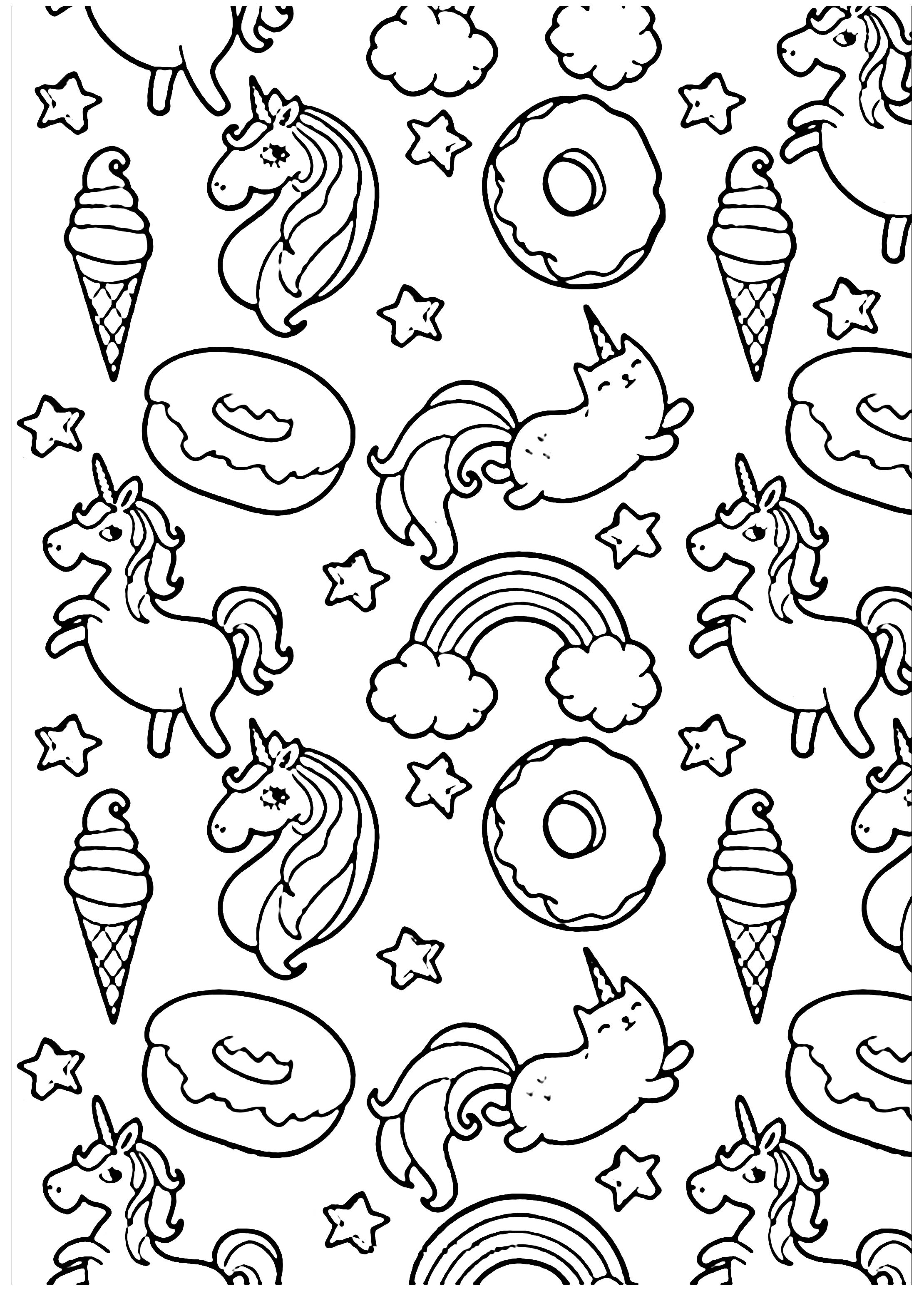 Cool Donut 8 Coloring Page