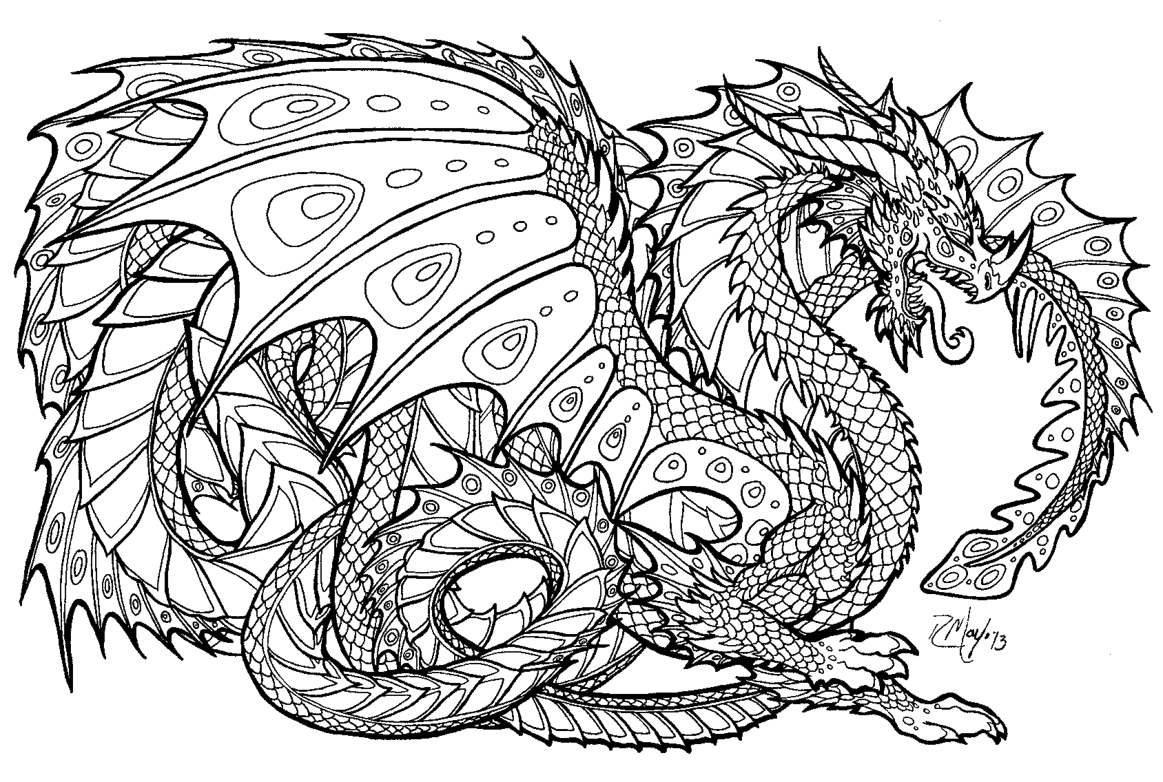 Cool Dragon 1 Coloring Page