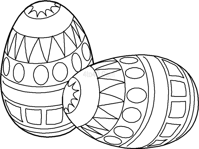 Cool Two Easter Eggs Coloring Page