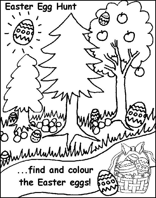 Easter Egg Hunt Cool Coloring Page