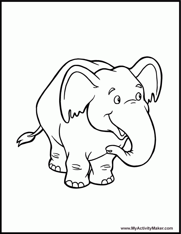 Cool Elephant 16 Coloring Page