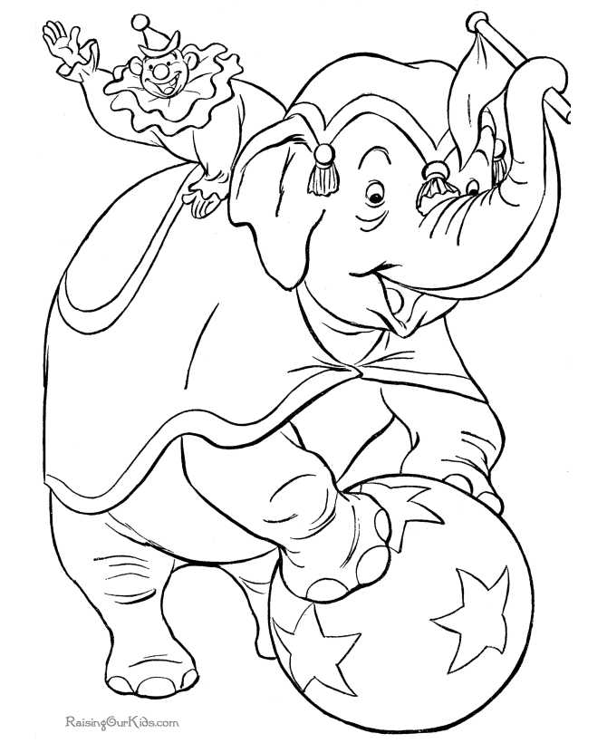 Elephant 18 For Kids Coloring Page