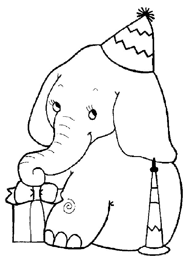 Elephant 2 For Kids Coloring Page