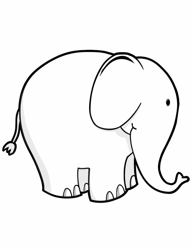 Elephant 30 For Kids Coloring Page