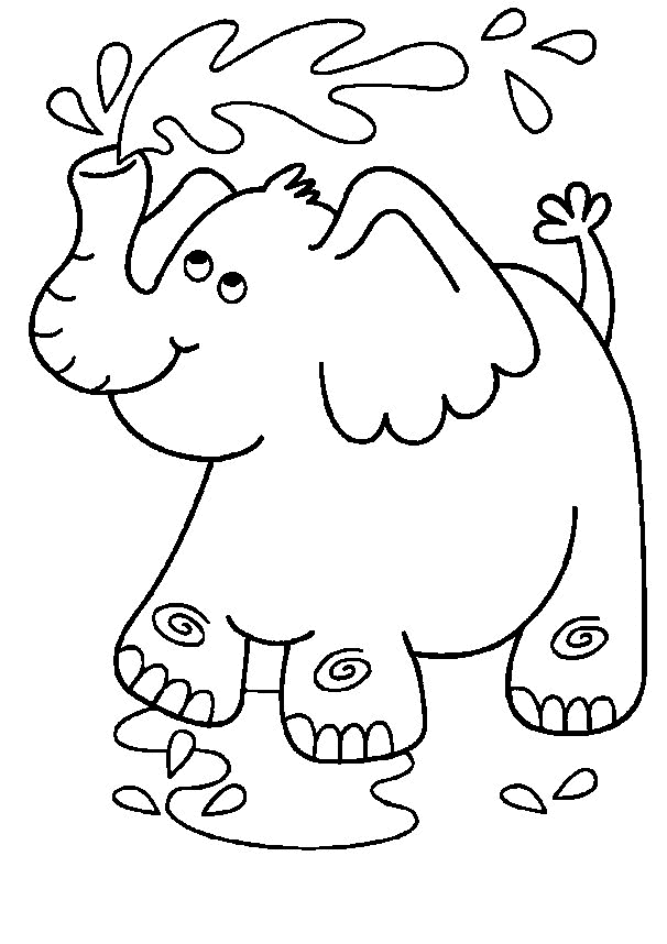 Elephant 6 For Kids Coloring Page