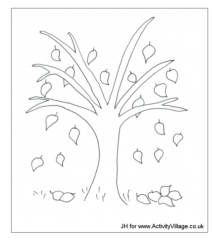 Fall Tree 13 For Kids Coloring Page