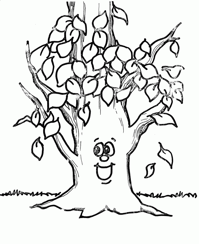 Cool Fall Tree 7 Coloring Page