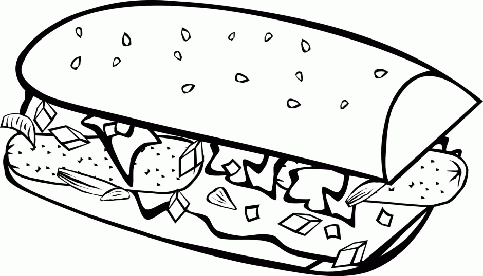 Fast Food 7 For Kids Coloring Page