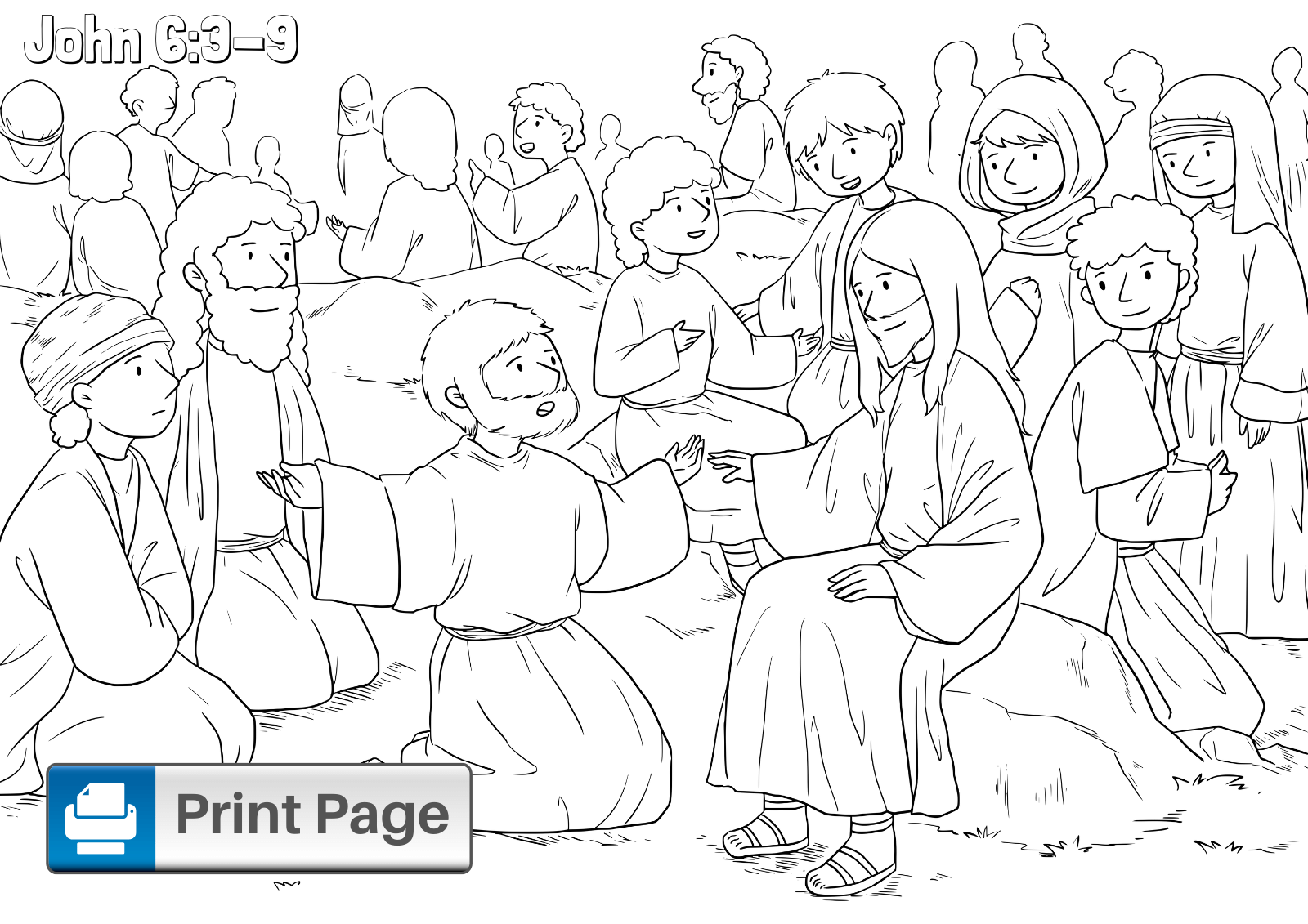 Feeding 5000 10 Cool Coloring Page