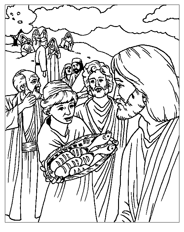 Feeding 5000 9 For Kids Coloring Page