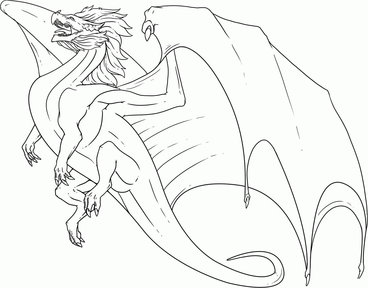 Cool Fire Dragon 1 Coloring Page