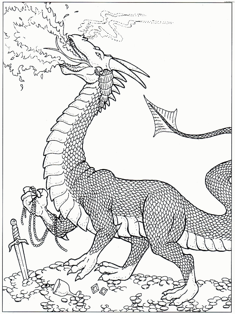 Fire Dragon 10 Cool Coloring Page