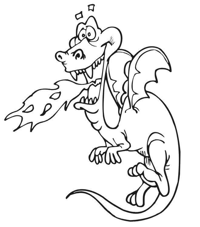 Cool Fire Dragon 13 Coloring Page