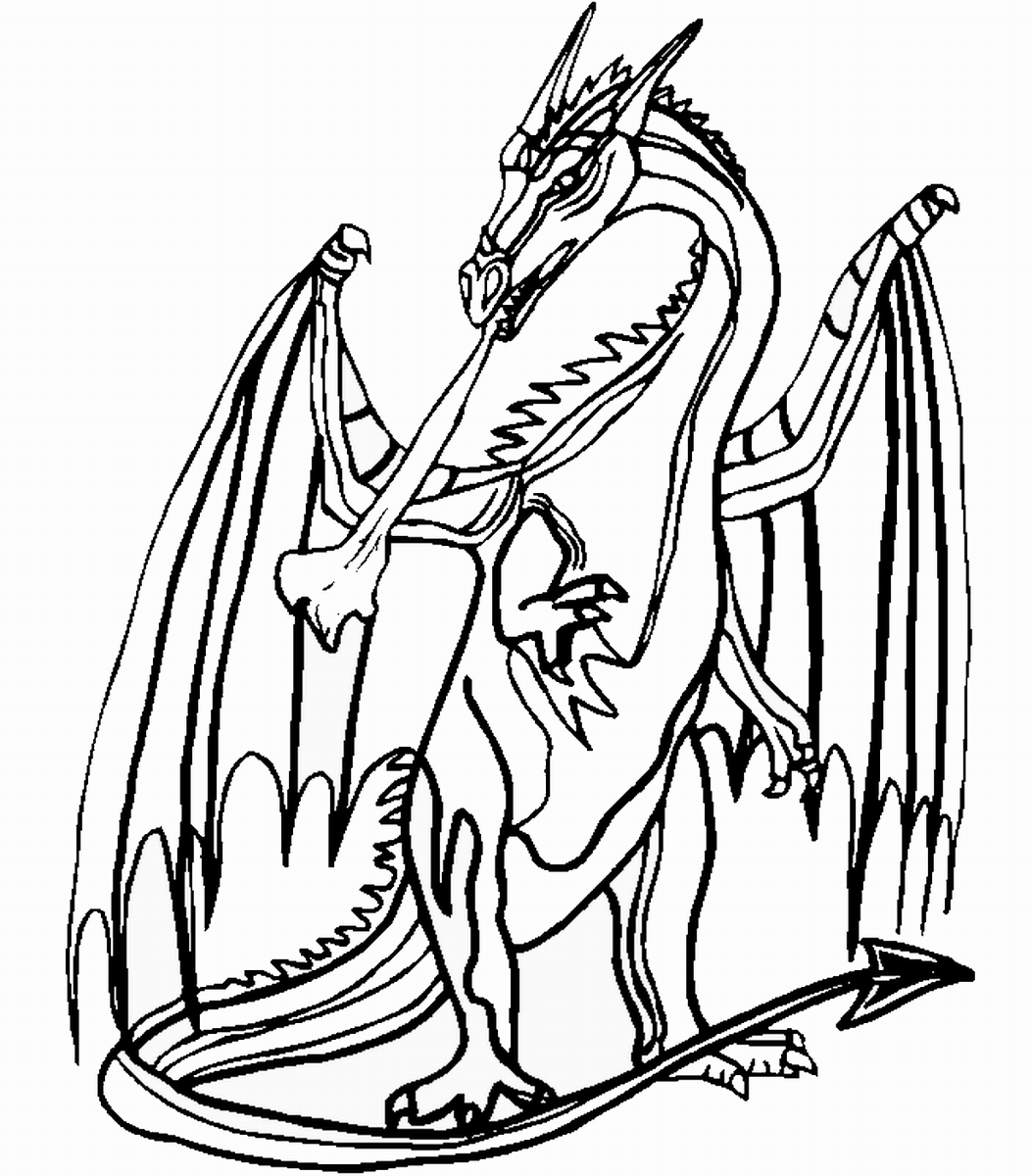 Cool Fire Dragon 17 Coloring Page