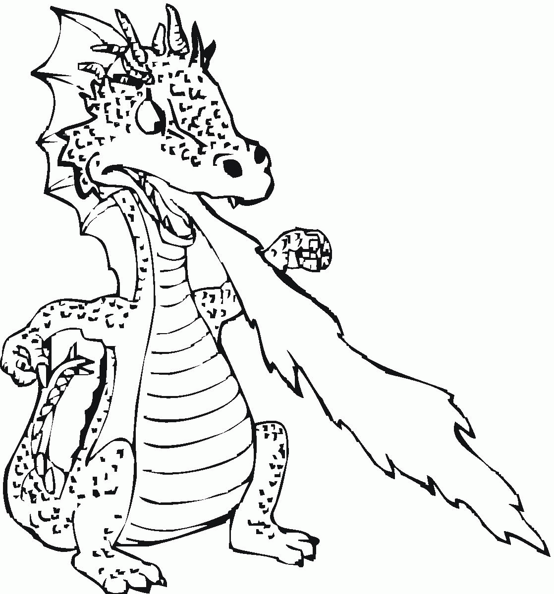 Fire Dragon 2 Cool Coloring Page