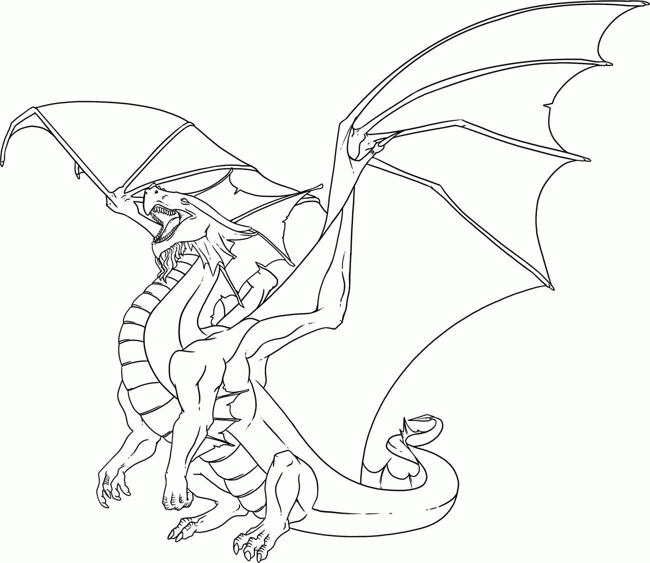 Fire Dragon 3 For Kids Coloring Page