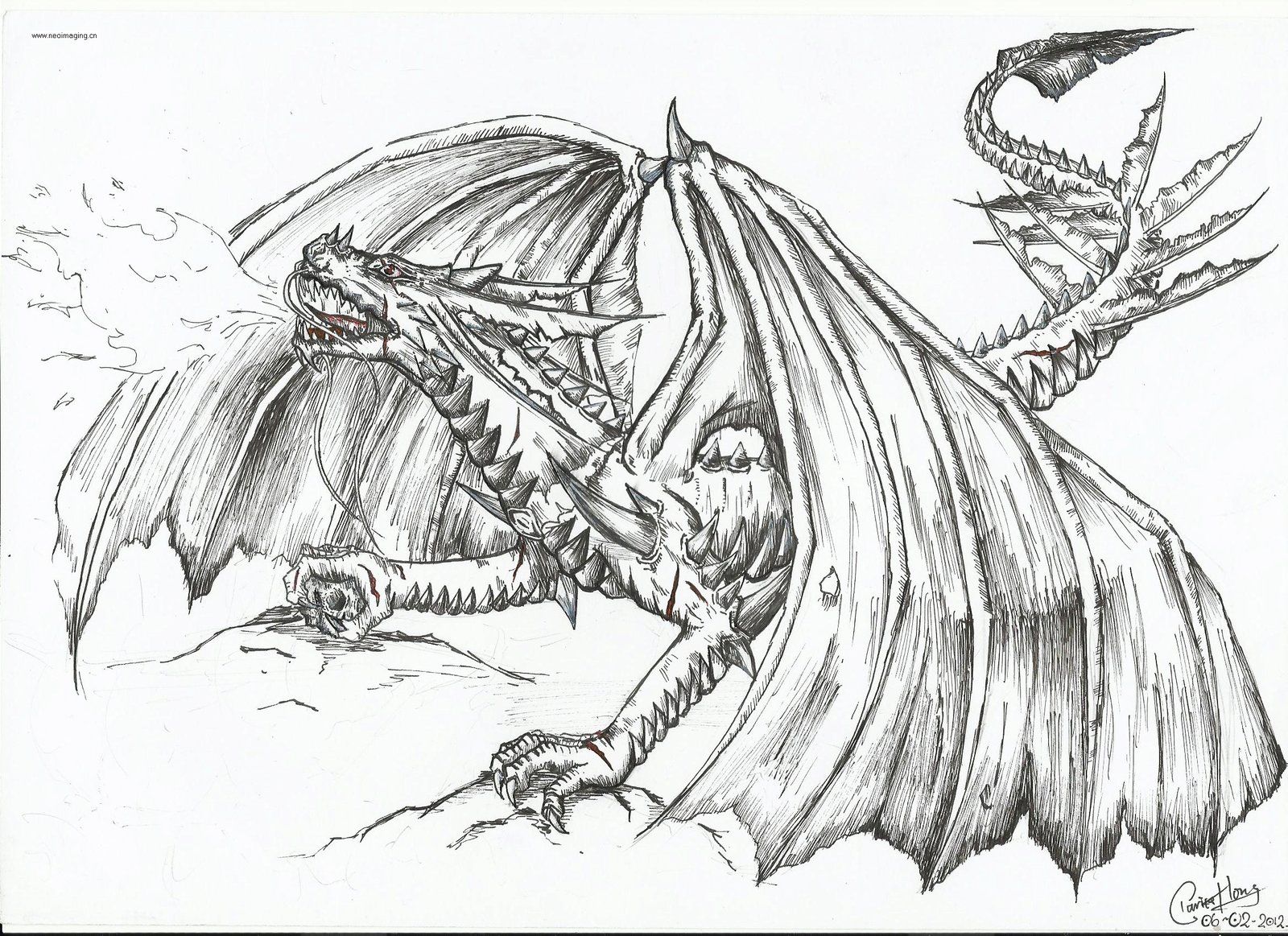 Fire Dragon 6 Cool Coloring Page