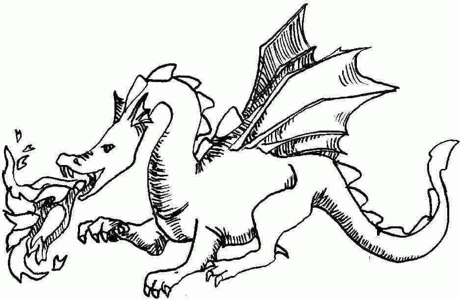 Fire Dragon 7 For Kids Coloring Page